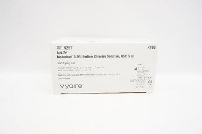 Vyaire 5257 AirLife Modudose 0.9% Sodium Chloride Solution USP 5ml - Box of 100